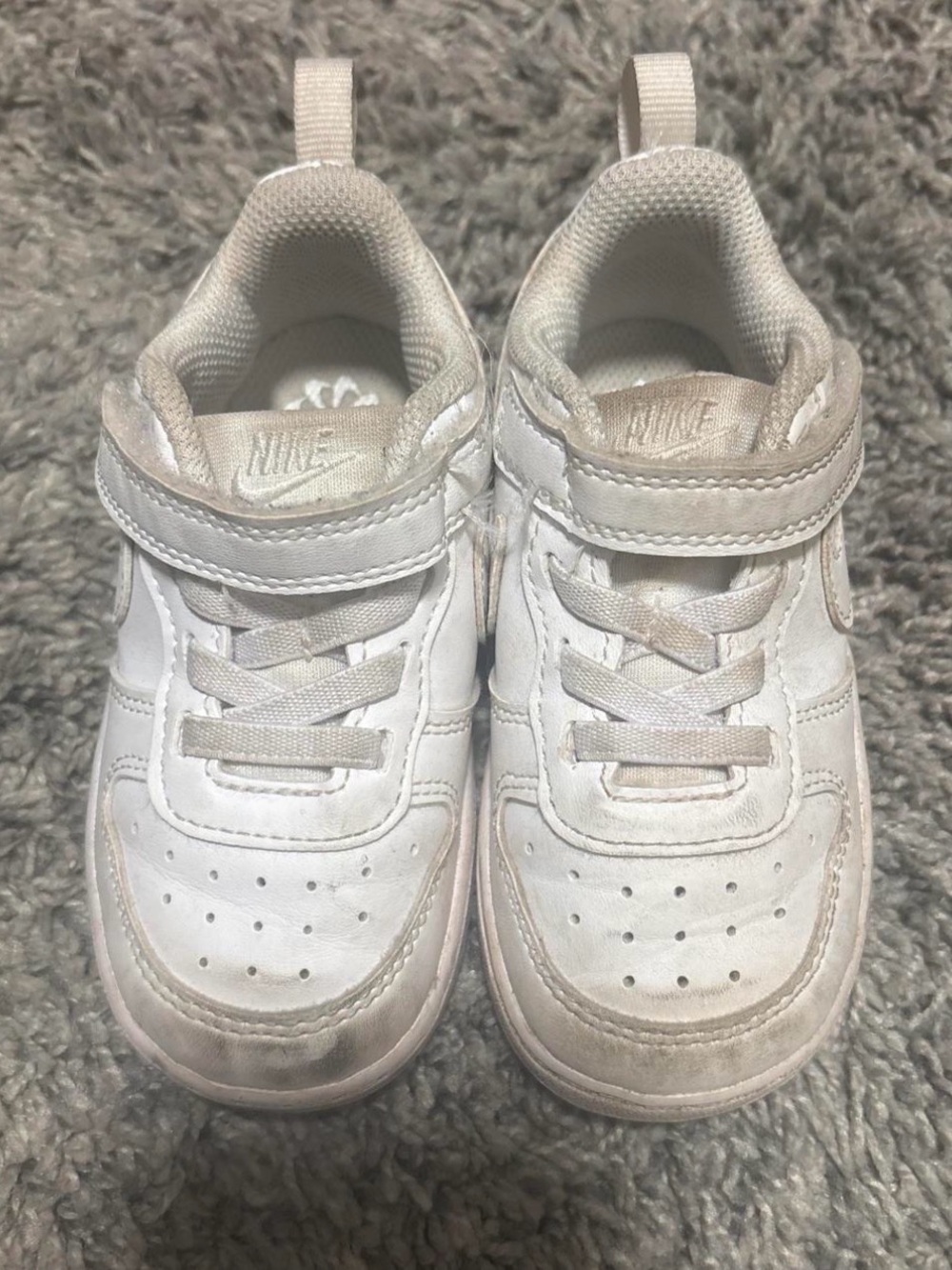 Nike Kids White Low-Top Hook-and-Loop Sneakers